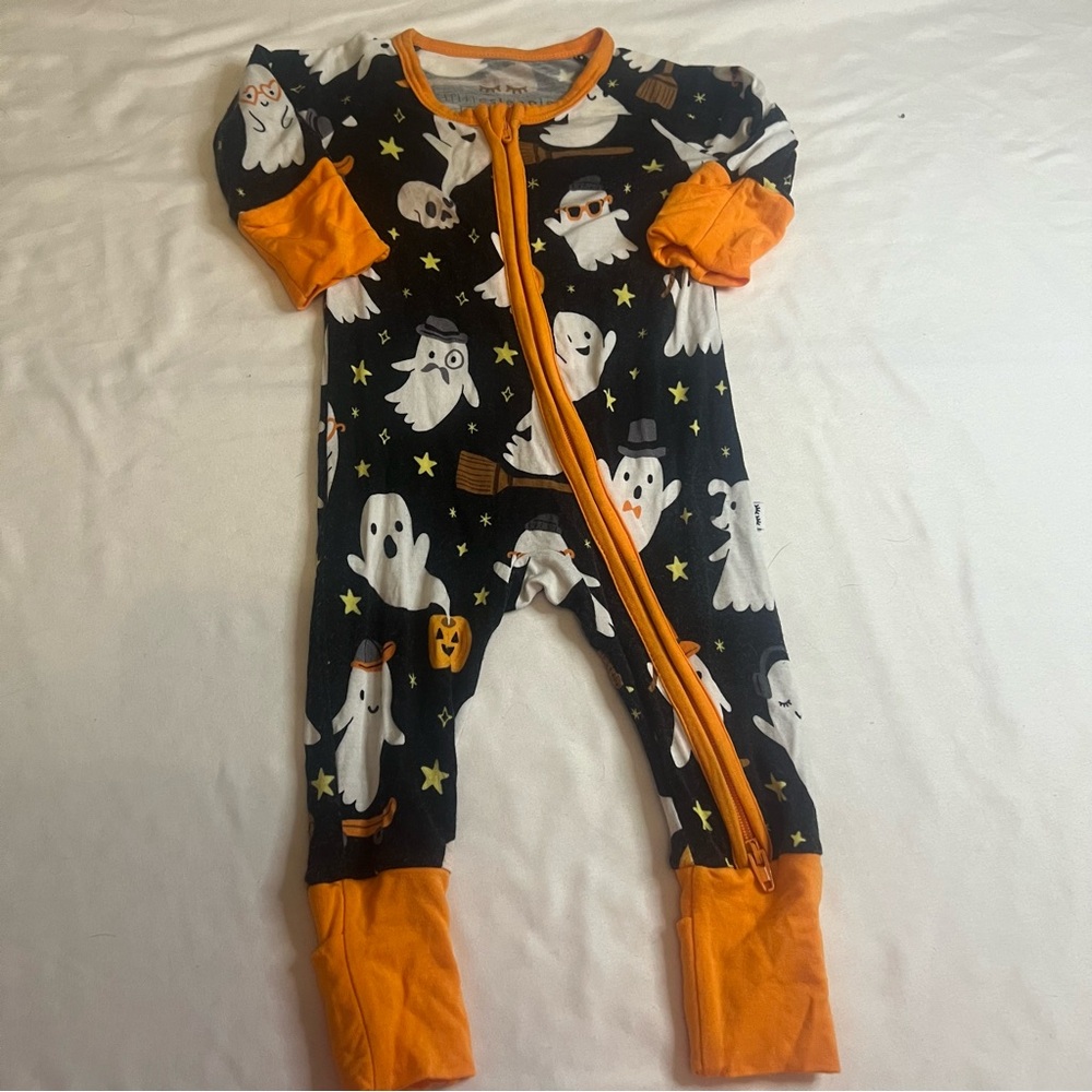 Little Sleepies Halloween Ghost Bamboo Zippy Sleeper Newborn Pumpkin Pajamas
